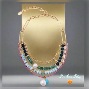 Lizzie Fortunato Authentic Women's Vizcaya Necklace In Berry NWT